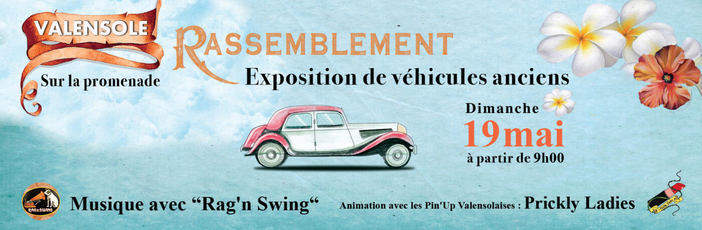 Rassemblement de voitures anciens à Valensole